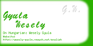 gyula wesely business card